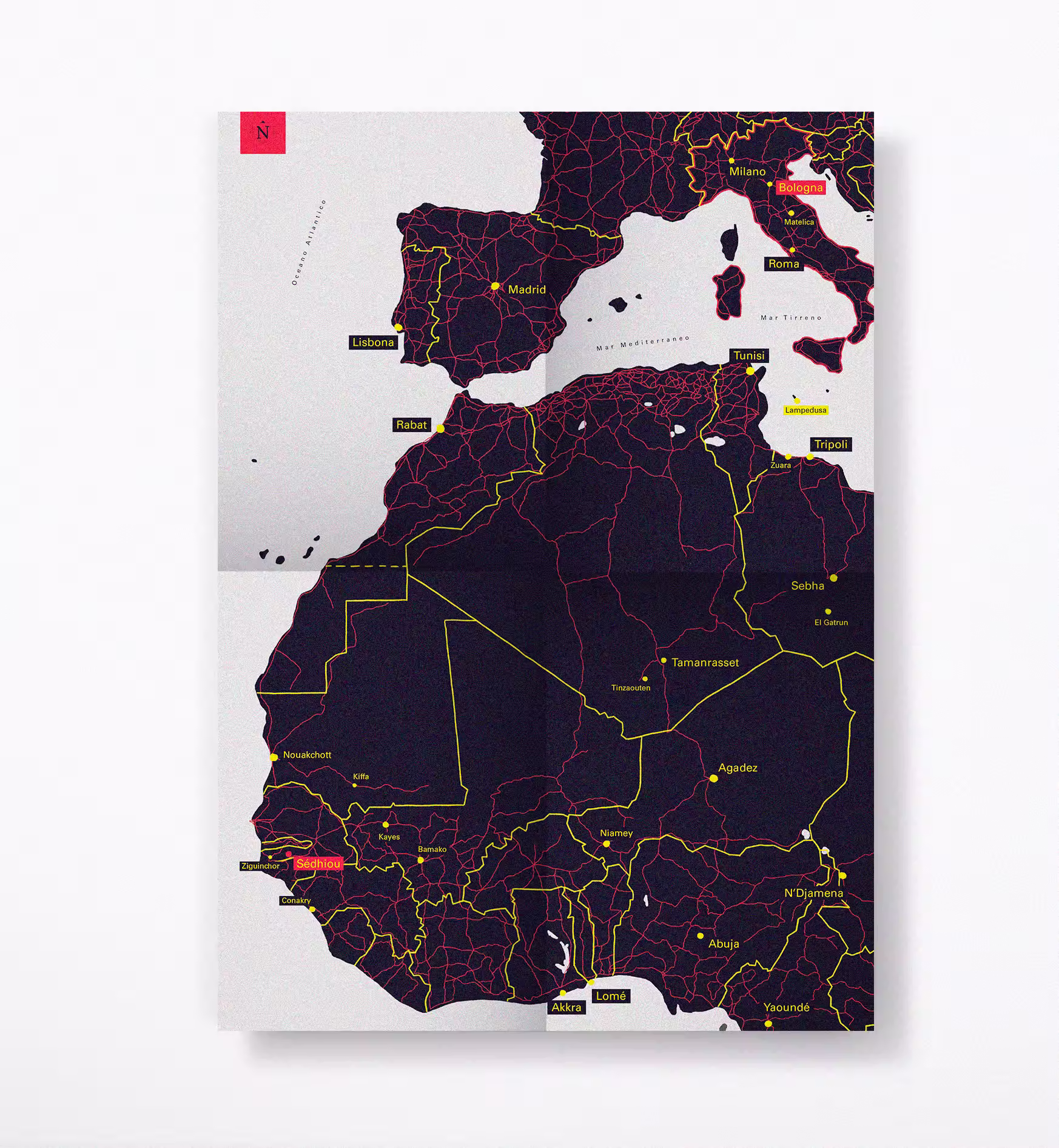 Poster che funge da taccuino del viaggiatore e accompagna il librogame Dion 