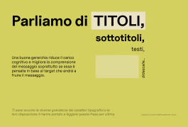 Esempio di gerarchia visiva applicata a una serie di testi 